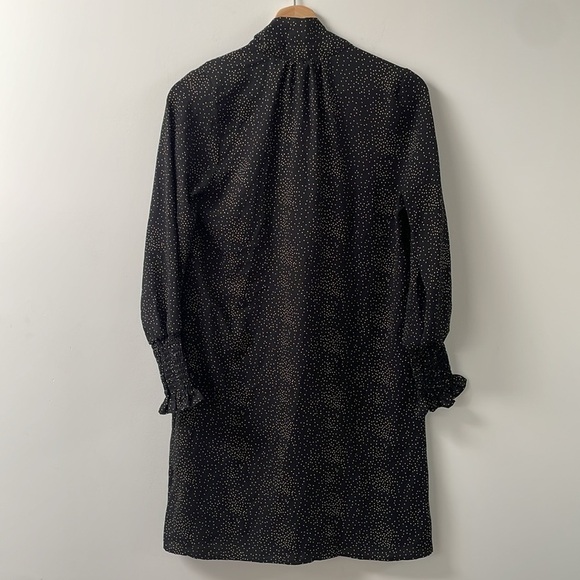 If she loves longsleeve short white black polka dot dress tie scarf size S - Picture 5 of 14